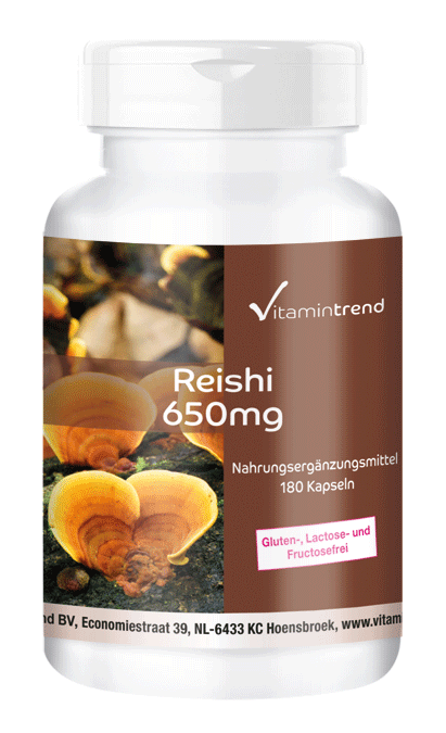 Reishi 650mg  - 180 capsules, vegan