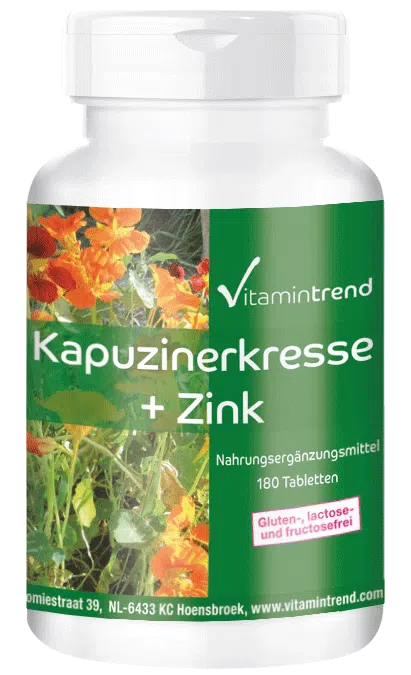 Kapuzinerkresse + Zink - vegan - 180 Tabletten - Großpackung