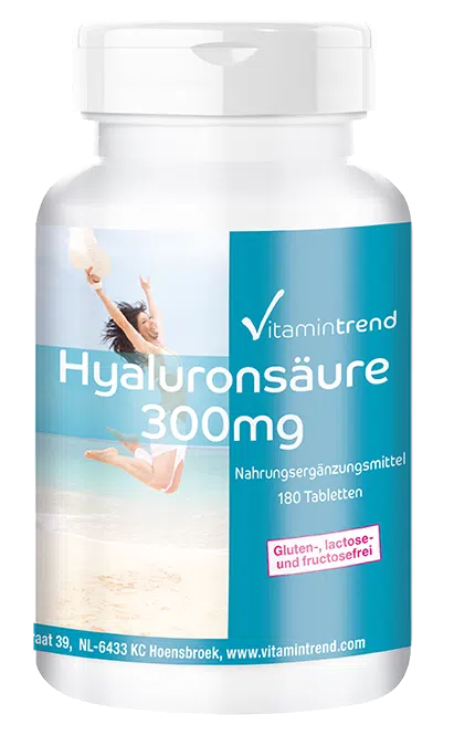 Ácido hialurónico 300mg - Vegano - 180 Comprimidos - Dosis elevada