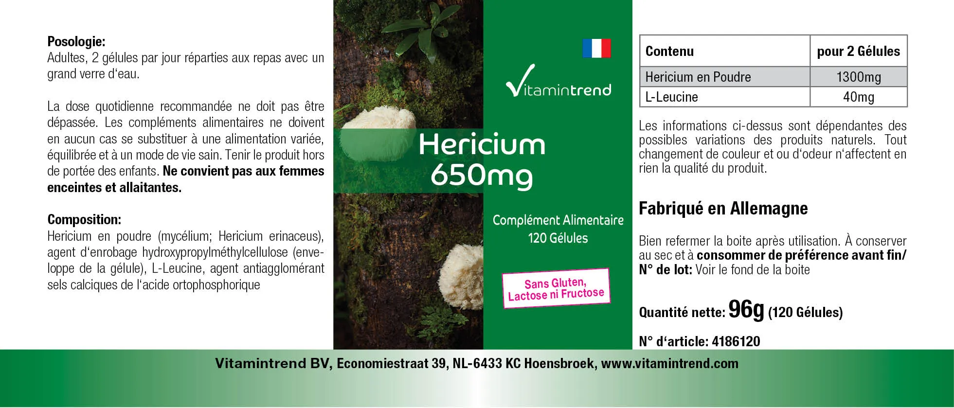 VT 4186120 Hericium 650mg  (183x65)(FR)