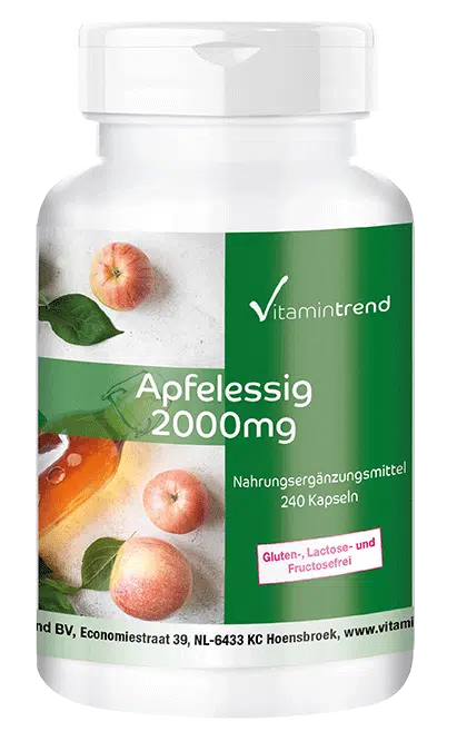 Apfelessig 500mg - hochdosiert - vegan - 240 Kapseln - Großpackung