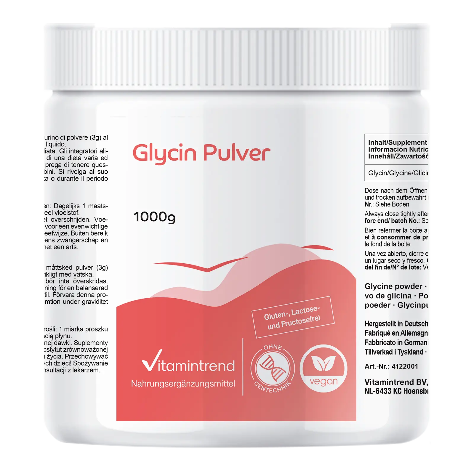 Glycine en Poudre - 1000g - Végan | Vitamintrend