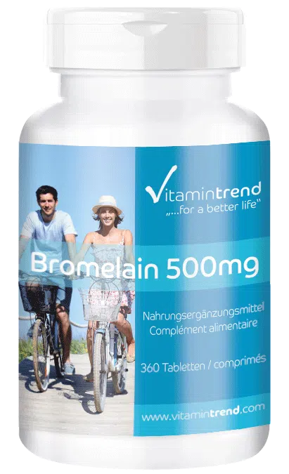 Bromelain 500mg - Ananasenzym - 360 Tabletten - Großpackung für 1/2 Jahr