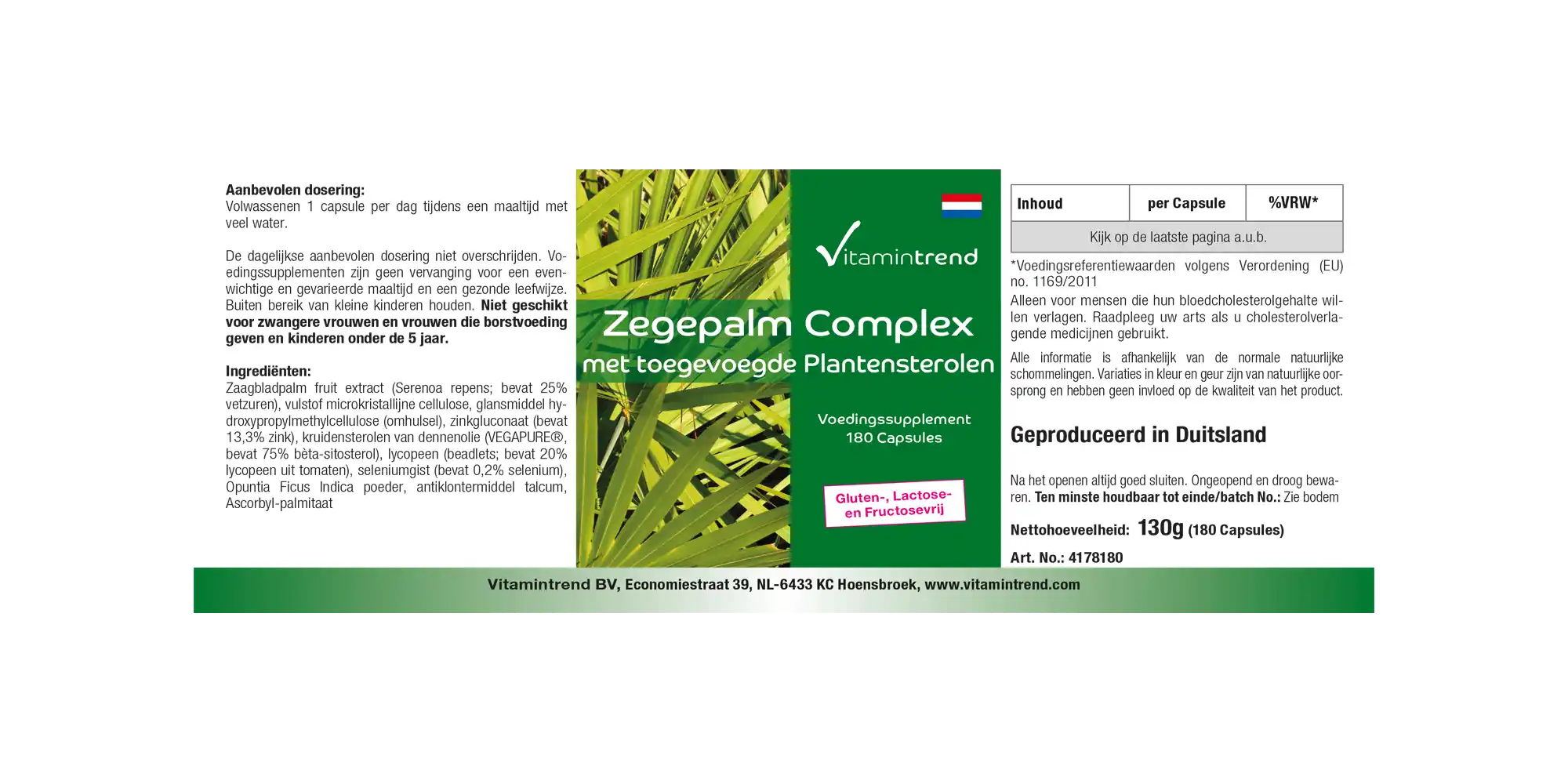 Sägepalme-Komplex - 180 Kapseln mit zugesetzen Pflanzensterolen