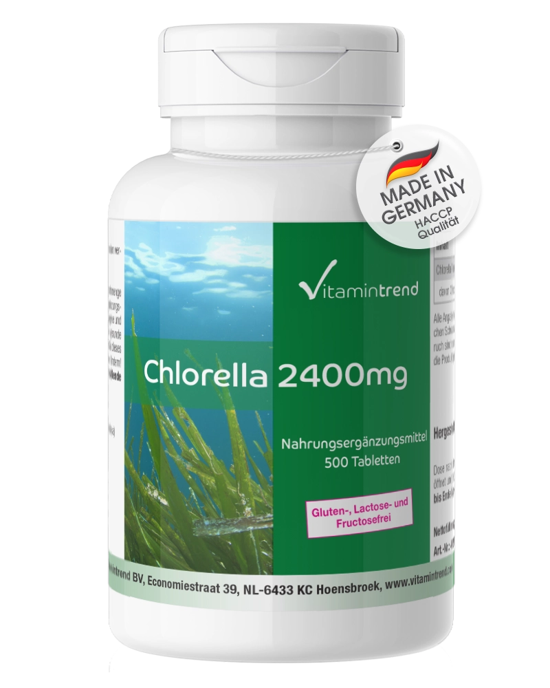 Chlorella 2400mg - Großpackung von 500 Tabletten - Reinsubstanz - vegan | Vitamintrend Chlorella 2400mg - Großpackung von 500 Tabletten - Reinsubstanz - vegan | Vitamintrend