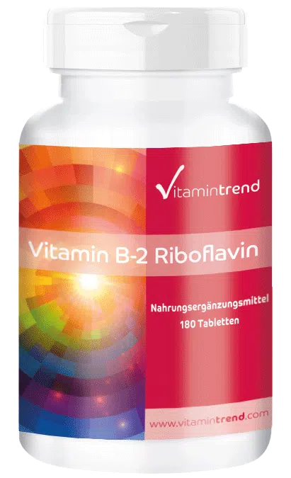 Vitamin B2 Riboflavin 100mg 180 Tabletten, vegan, Großpackung für 1/2 Jahr