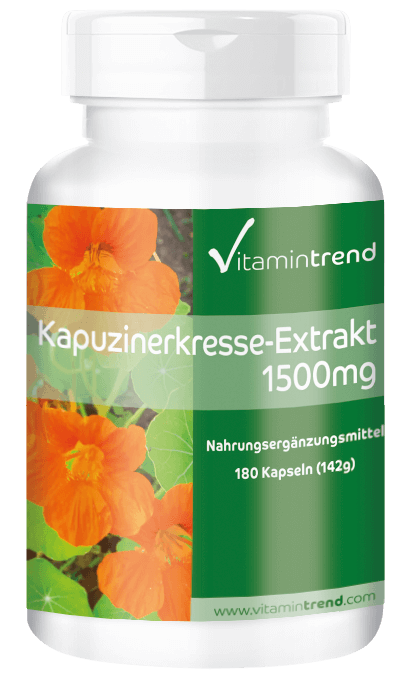 Nasturtium extract 1500mg daily intake, vegan, 10-fold concentrated