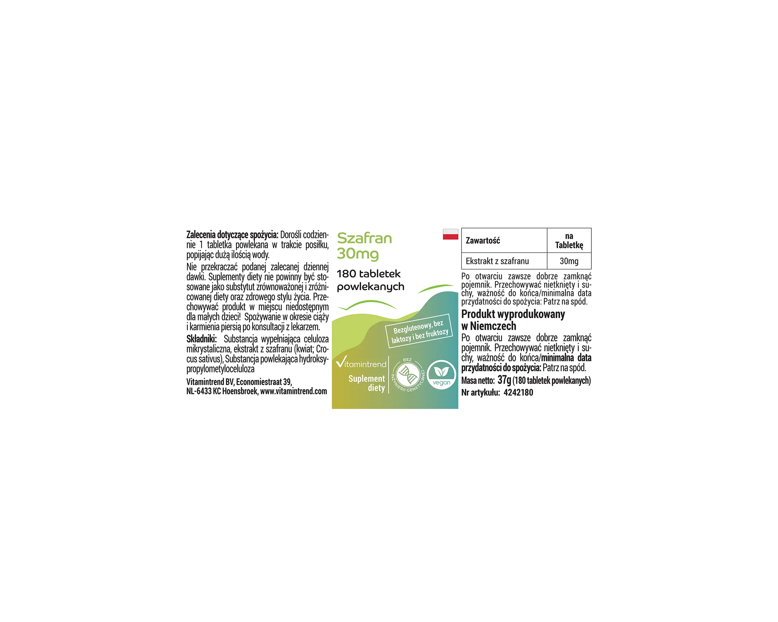 Safran 30mg - 180 Filmtabletten | Vitamintrend