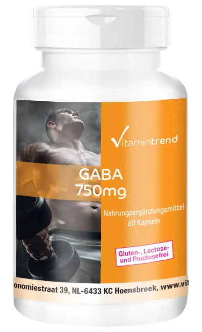 GABA 750mg - 60 Kapseln - hochdosiert - vegan