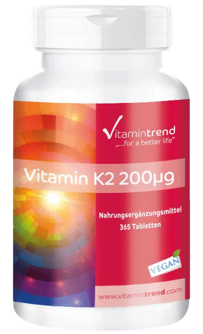 Vitamine K2 200μg - 365 Tabletten Veganistisch