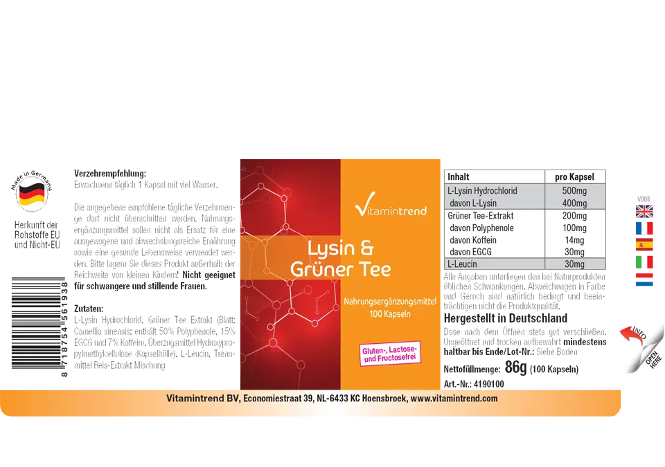 L-Lysin & Grüner Tee Extrakt 