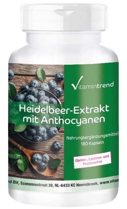 Heidelbeer-Extrakt 500mg - 180 Kapseln - vegan