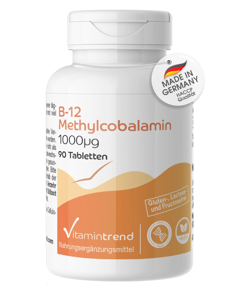 B-12 Methylcobalamin 1000µg - 90 Tabletten - hochdosiert - vegan | Vitamintrend B-12 Methylcobalamin 1000µg - 90 Tabletten - hochdosiert - vegan | Vitamintrend