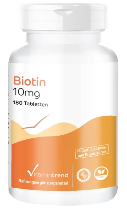 Biotina 10mg 180 compresse, ad alto dosaggio, vegan, confezione per 1/2 anno