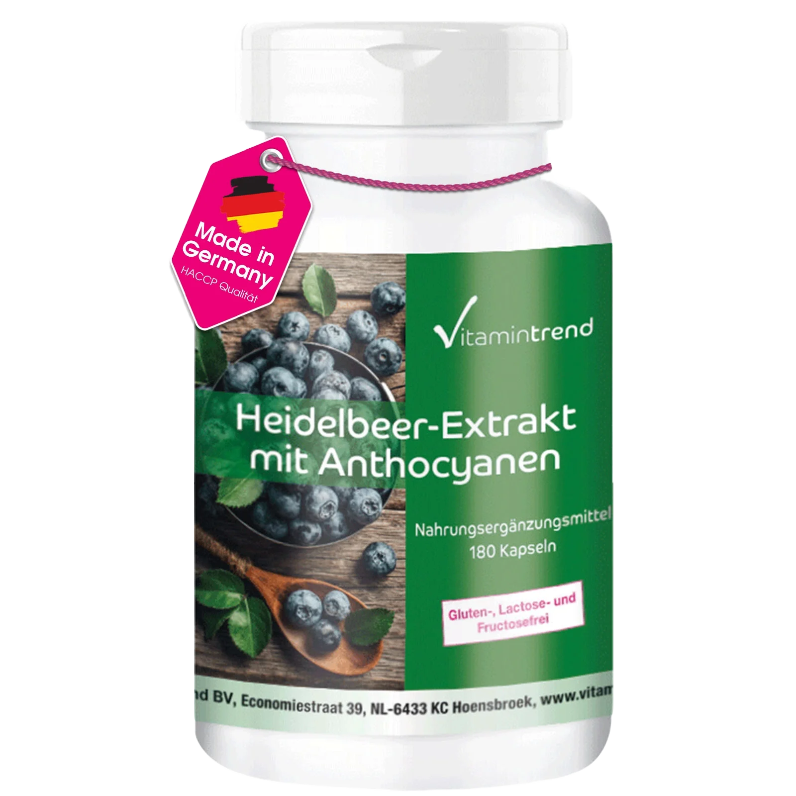 Heidelbeer-Extrakt 500mg - 180 Kapseln - vegan