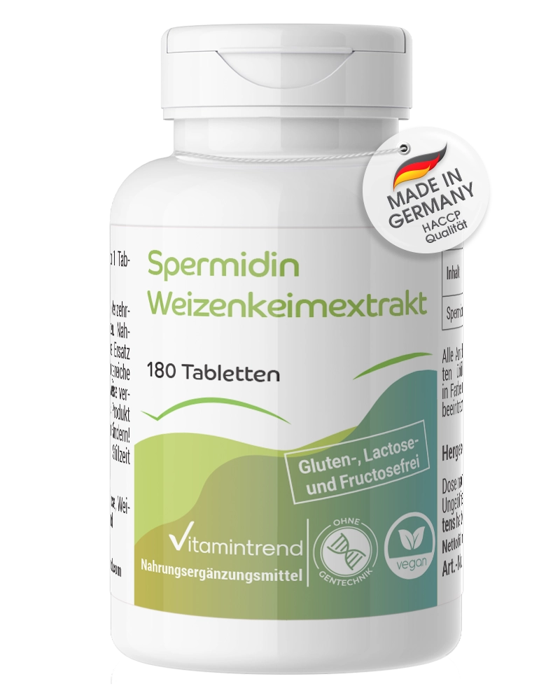 Espermidina 6mg Extracto de Germen de Trigo – 180 Comprimidos | Vitamintrend