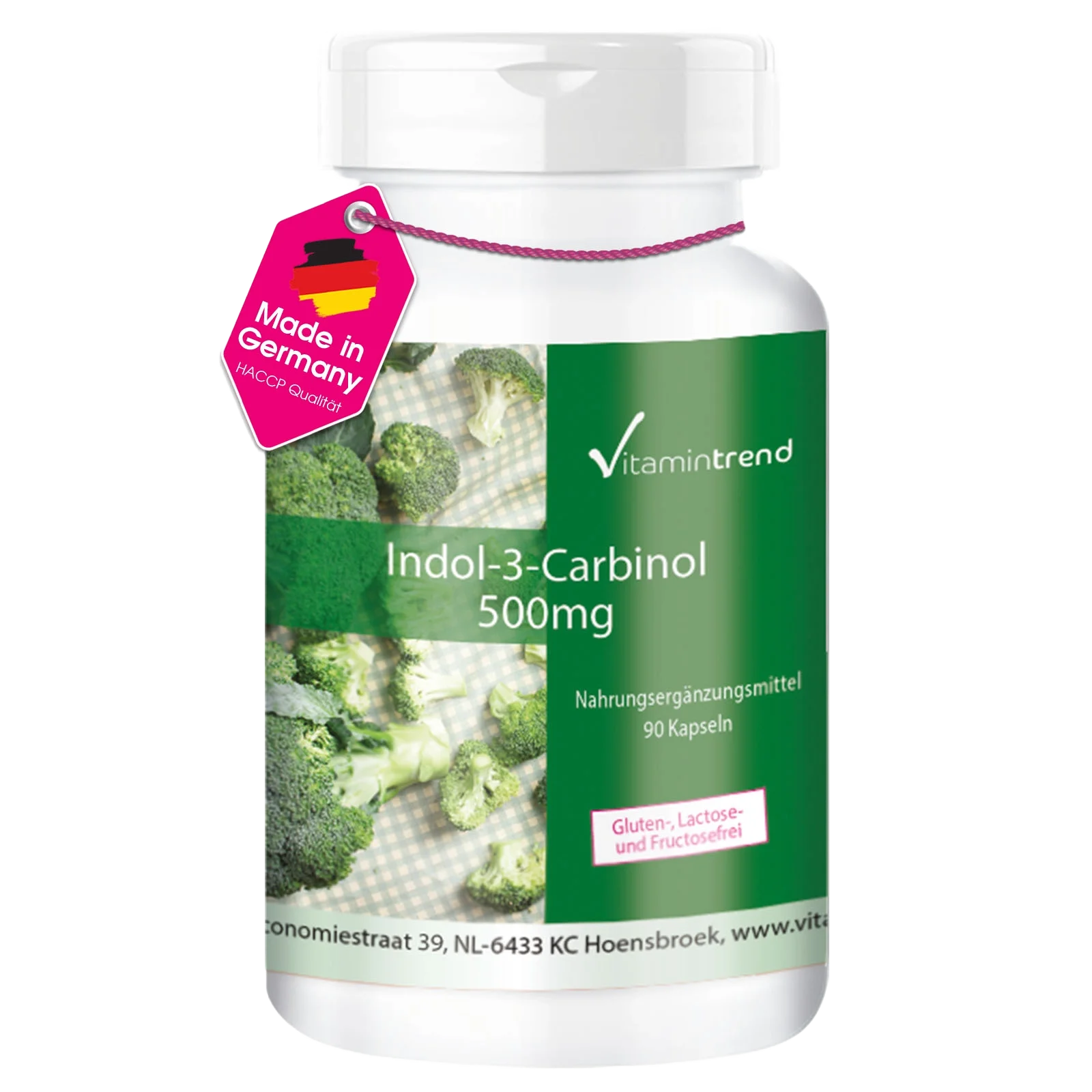 Indol-3-Carbinol 500mg plus Brokkoli-Pulver 500mg - 90 Kapseln, vegan