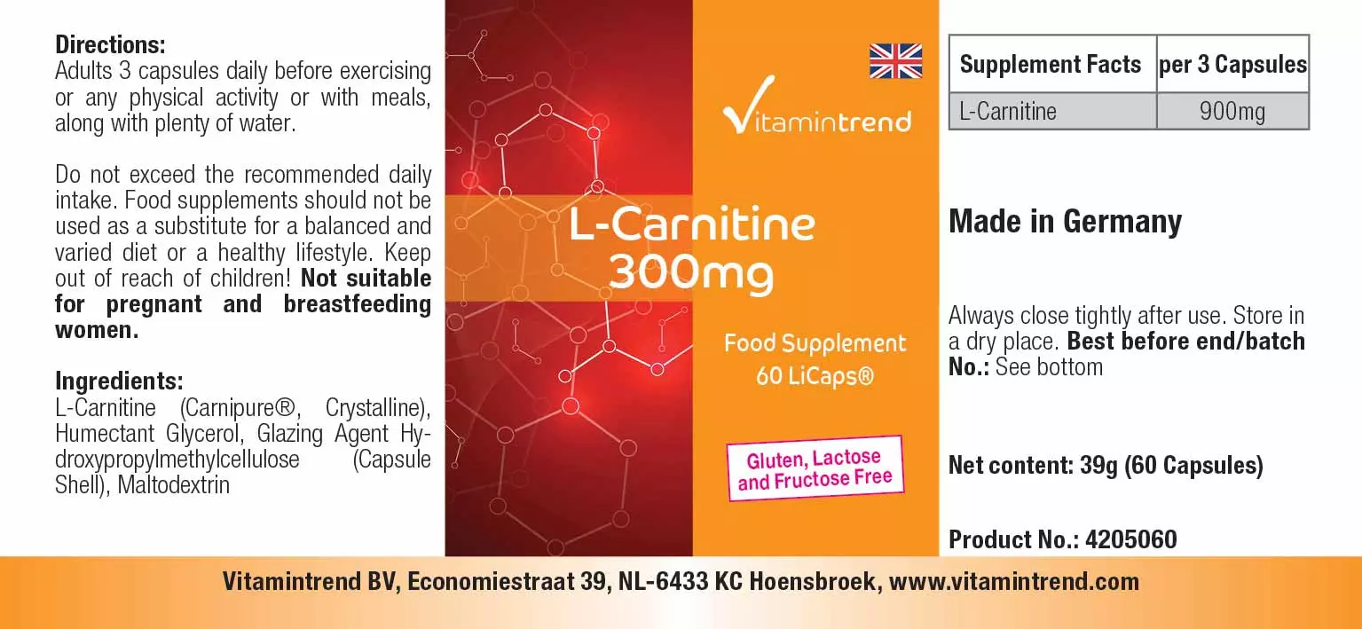 L-Carnitin 300mg - 60 Kapseln Carnipure®