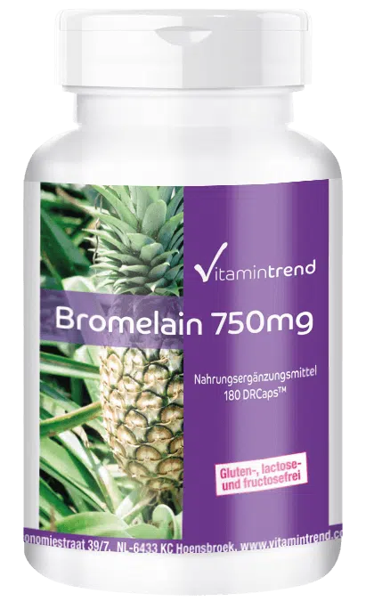 Bromelaïne 750mg - veganistisch - 180 Capsules – grootverpakking