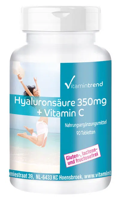 Hyaluronsäure 350mg + Vitamin C - vegan - 90 Tabletten